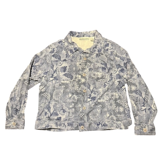 Draper’s & Damon’s Blue Floral Button-Up Jacket – Size W XL - Picture 1 of 4